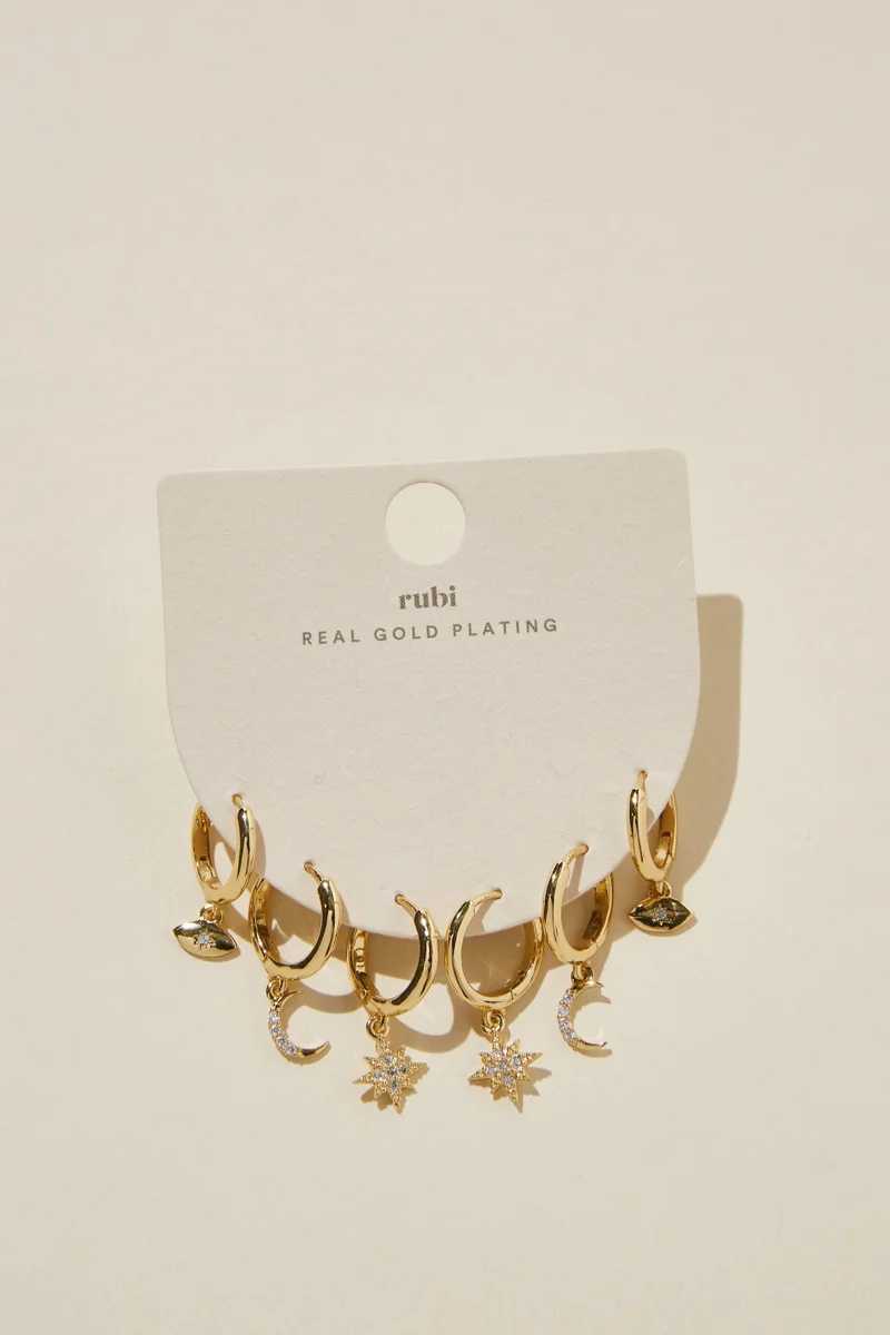 روبي 3Pk Mid Earring